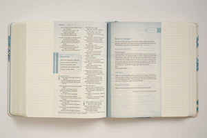 NLT THRIVE Creative Journaling Devotional Bible (Hardcover, Blue Flowers)