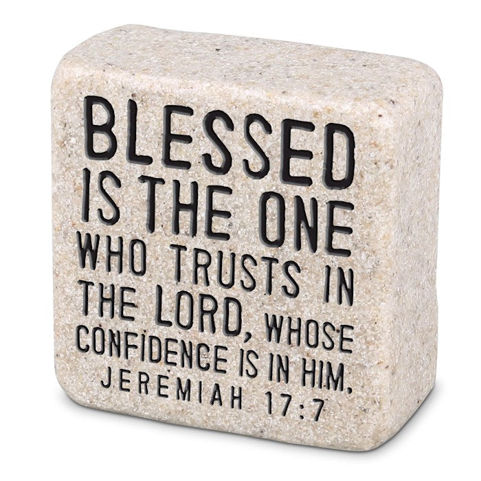 Cast Stone Scripture Block - Blessed