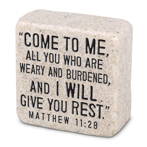 Cast Stone Scripture Block - Come to Me