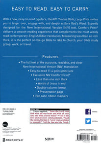 NIV Thinline Bible Large Print (Turquoise Floral Leathersoft)