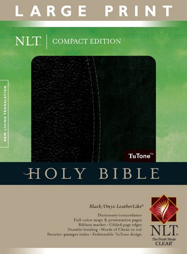 NLT Compact Edition Bible (Large Print, Black/Onyx Tutone)