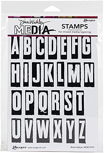 Block Alphas Stamps -(Dina Wakley Media)