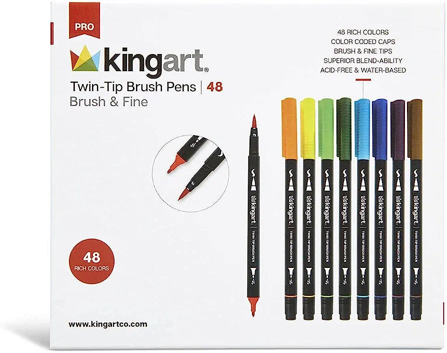 Pro Twin Tip Brush Pens (48) (kingart) – Faith Reflections