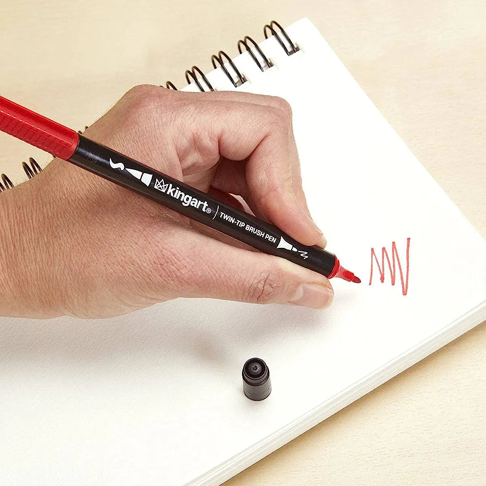 48pc Color Brush Pens - Kingart  Coloring brush pen, Artist pens, Brush pen