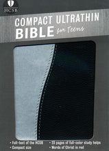 Load image into Gallery viewer, HCSB Compact UltraThin Bible for Teens, (Black and Silver LeatherTouch)