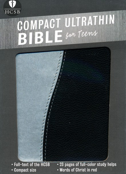 HCSB Compact UltraThin Bible for Teens, (Black and Silver LeatherTouch)