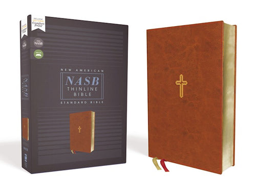 NASB Thinline Bible (Comfort Print) - Brown Leathersoft