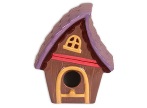 Ceramic Whimsical Bird House w/ Bird