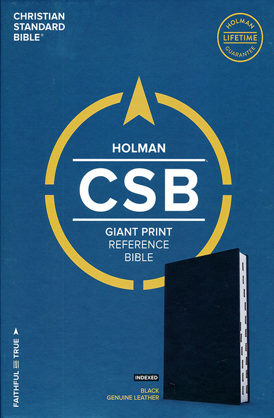 CSB Giant Print Reference Bible (Genuine Leather, Black Indexed)
