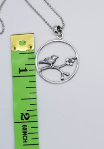 Bird Charm or Necklace "Trust His Care"