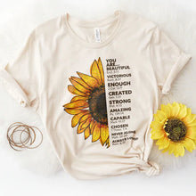 Load image into Gallery viewer, T-Shirt - You Are - Sunflower (Faithful &amp; Co)