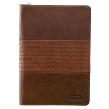 Load image into Gallery viewer, Journal - Strong and Courageous, Joshua 1:5-7 (Zippered Classic LuxLeather Journal)