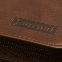 Load image into Gallery viewer, Journal - Strong and Courageous, Joshua 1:5-7 (Zippered Classic LuxLeather Journal)