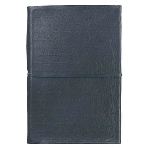 Journal - I Know the Plans - Jeremiah 29:11 (Full Grain Leather Journal with Wrap Closure, Navy)