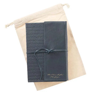 Journal - I Know the Plans - Jeremiah 29:11 (Full Grain Leather Journal with Wrap Closure, Navy)