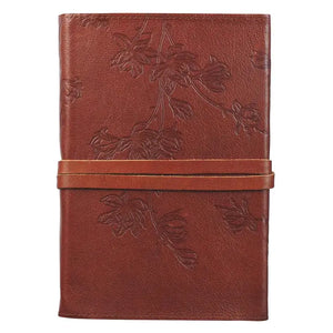 Journal - Faith (Full Grain Leather Journal with Wrap Closure, Brown)