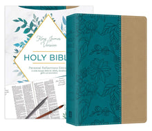 Load image into Gallery viewer, KJV Holy Bible Personal Reflections Edition with Prompts (Imitation Leather, Teal Garden)