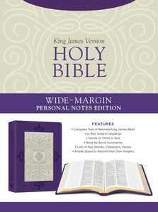 KJV Holy Bible: Wide-Margin Personal Notes Edition (Imitation Leather, Lavender Plume)