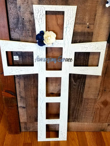 Wood Large Open Cross - Hand-painted by Linda Crummer