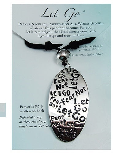 Let Go Graffiti Engraved Necklace - Proverbs 3: 5-6