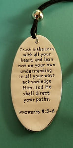 Let Go Graffiti Engraved Necklace - Proverbs 3: 5-6