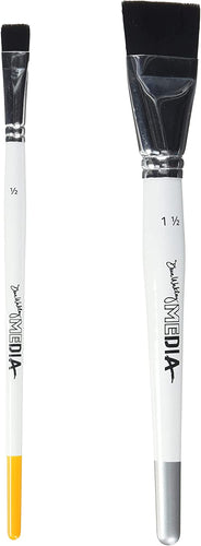 Brushes, Stiff Bristle - Set of 2 Dina Wakley Media (Ranger)