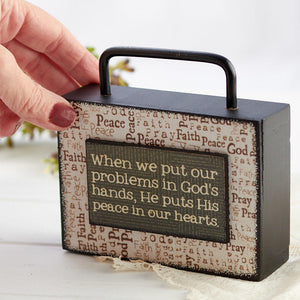 Wood Block Sign - Our Problems in God's Hands