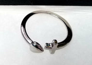 Ring - Sterling Silver Heart and Cross Adjustable Ring