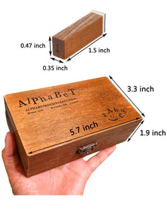 Stamps - 70 Pcs Wood Alphabet Stamps Set, Wooden Rubber Number Letter and Symbol Stamps with Wooden Storage Box