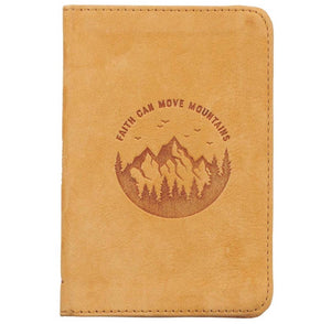 Journal - Faith Can Move Mountains (Leather Pocket Journal)