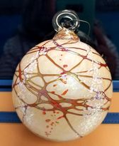 Blown Glass Ornament - Snow Blossom (artful home)