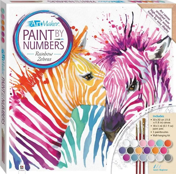 Art Maker Paint By Numbers (Rainbow Zebra)