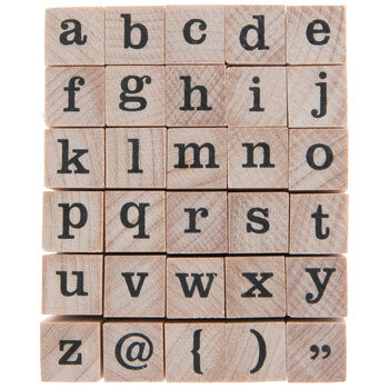Wood Stamps - Lowercase Serif Alphabet (Stampabilities)