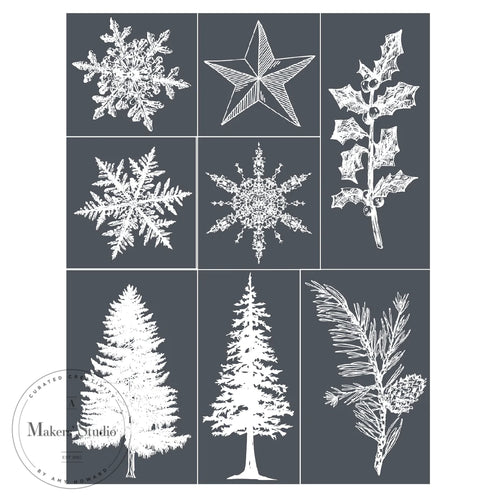 Stencil - Snowflakes (A Maker's Studio)