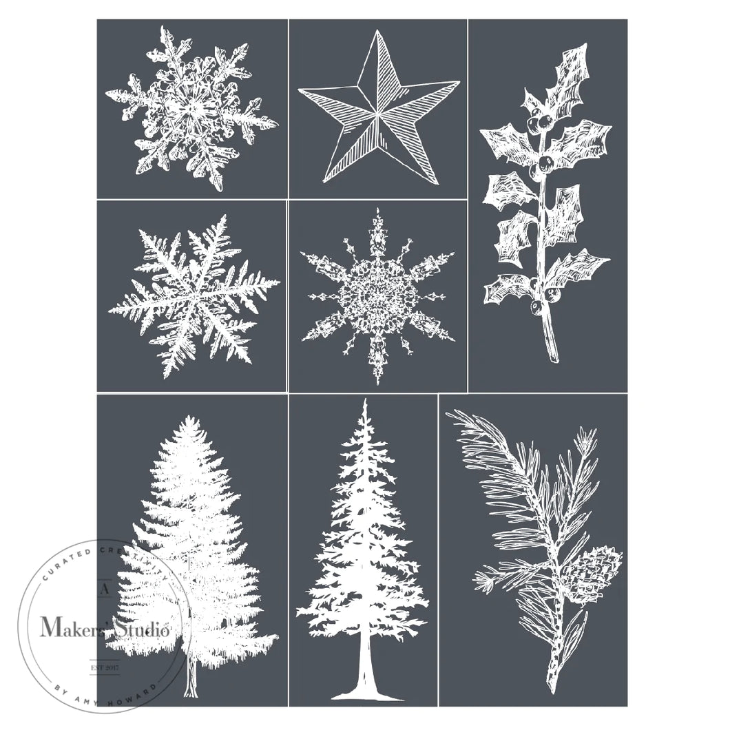 Stencil - Snowflakes (A Maker's Studio)